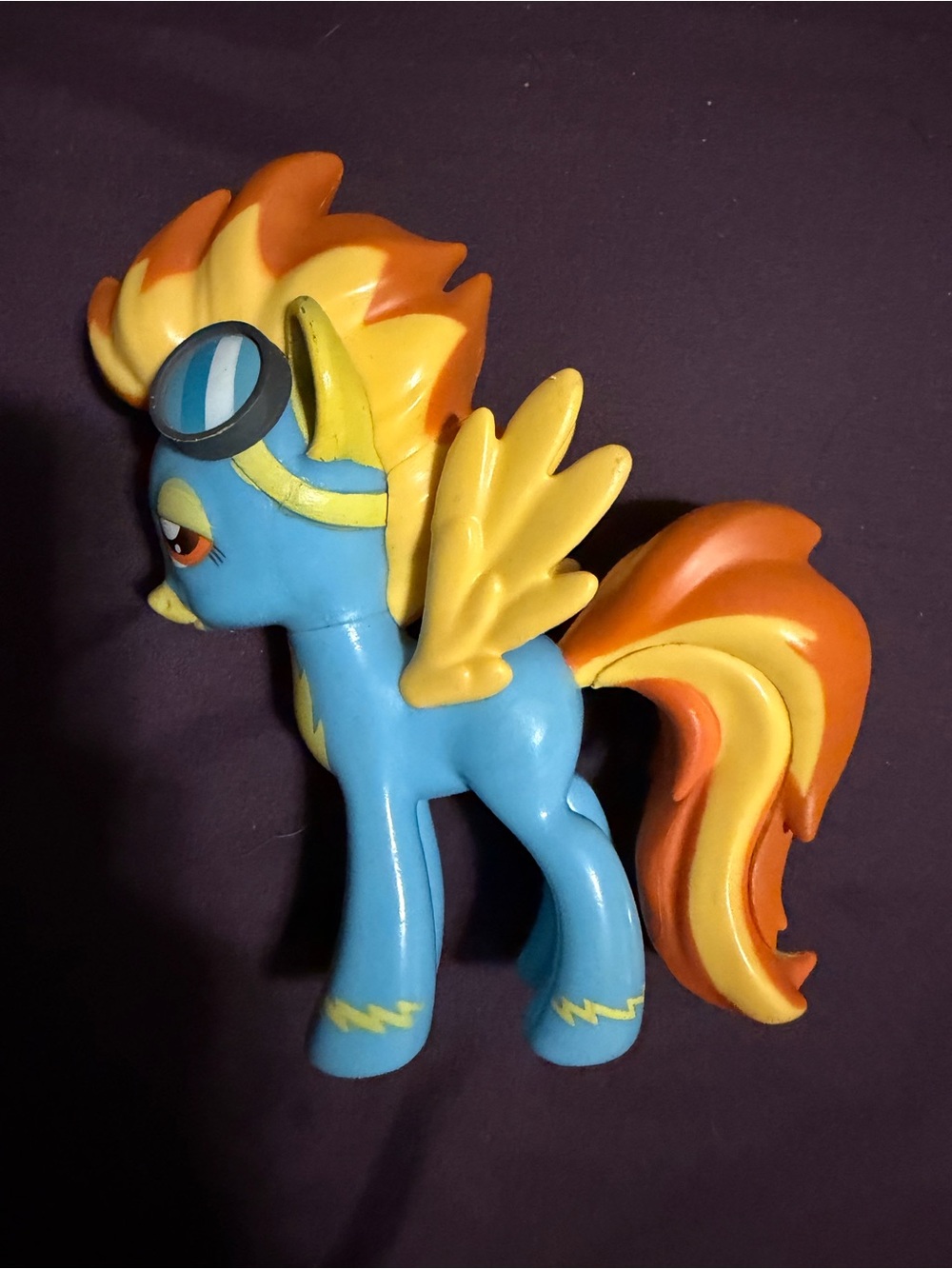 My Little Pony Blue Pegasus Figurine with Orange and Yellow Mane